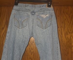 Vintage Hollister Light Blue Distressed Boot Cut Jeans